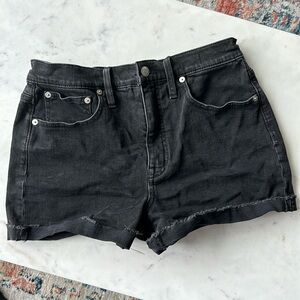 Madewell high rise denim shorts - black, size 27